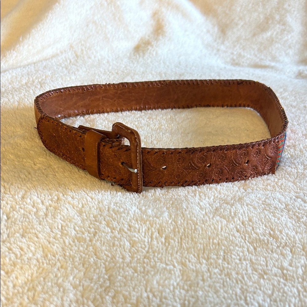 Southwestern style brown Leather Belt
